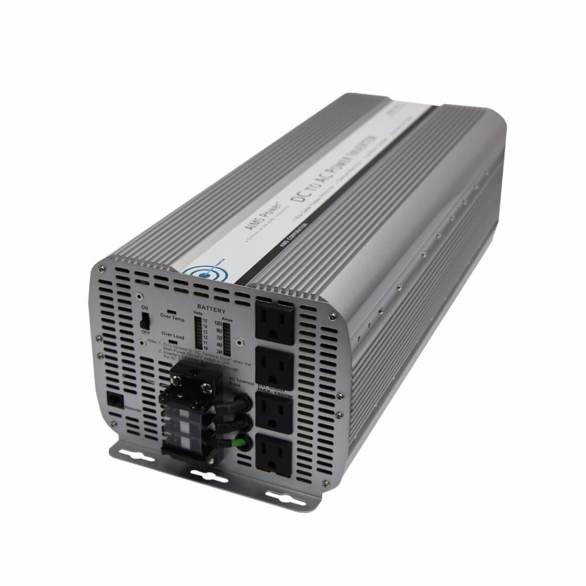 AIMS Power 8000 Watt Power Inverter, Digital Meters, PWRINV8KW12V
